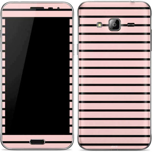 Pink and Black Stripes Galaxy J3 Skin