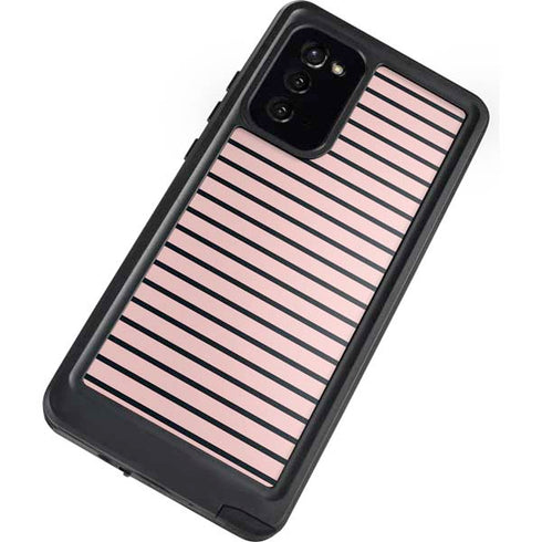 Pink and Black Stripes Galaxy Note20 5G Waterproof Case
