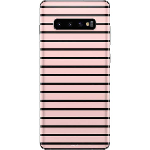 Pink and Black Stripes Galaxy S10 Plus Skin