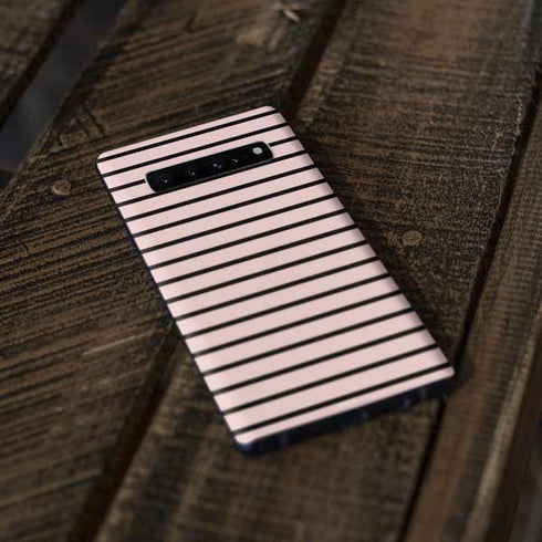 Pink and Black Stripes Galaxy S10 Plus Skin