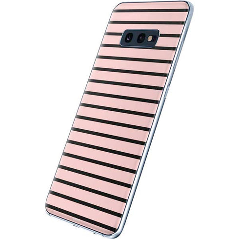 Pink and Black Stripes Galaxy S10e Skin