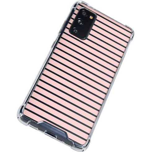 Pink and Black Stripes Galaxy S20 FE Clear Case