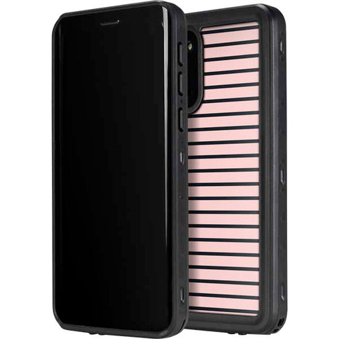 Pink and Black Stripes Galaxy S20 Plus Waterproof Case