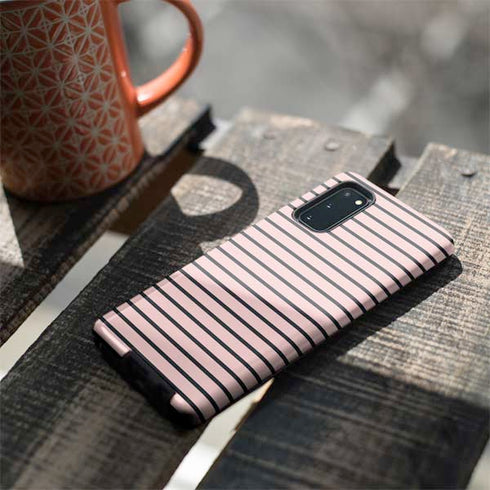 Pink and Black Stripes Galaxy S20 Pro Case