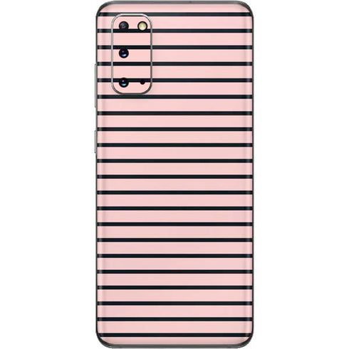 Pink and Black Stripes Galaxy S20 Skin