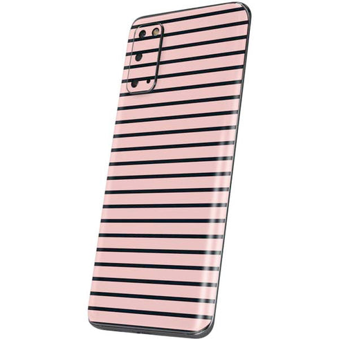 Pink and Black Stripes Galaxy S20 Skin