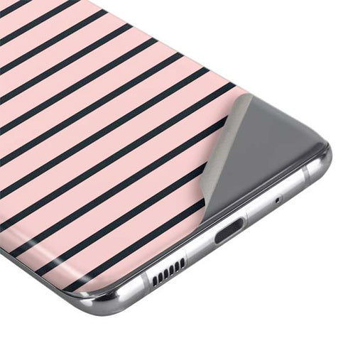 Pink and Black Stripes Galaxy S20 Skin