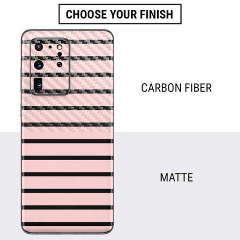 Pink and Black Stripes Galaxy S20 Ultra 5G Skin