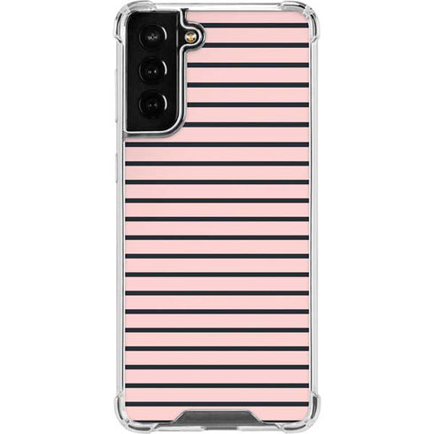 Pink and Black Stripes Galaxy S21 FE Clear Case