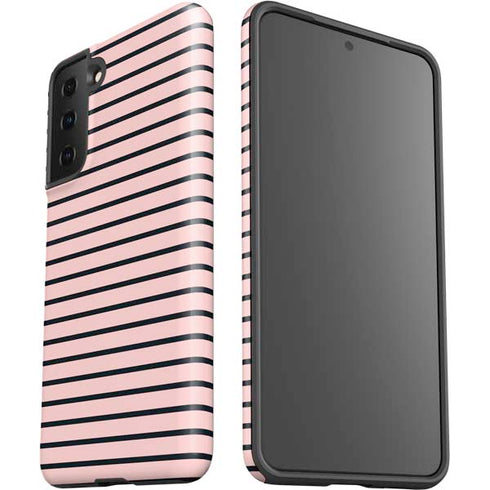 Pink and Black Stripes Galaxy S21 FE Pro Case