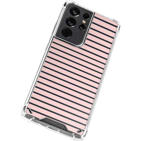 Pink and Black Stripes Galaxy S21 Ultra 5G Clear Case