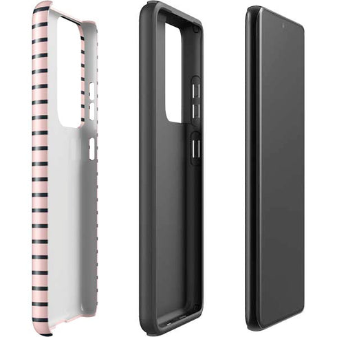 Pink and Black Stripes Galaxy S21 Ultra 5G Pro Case