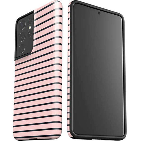 Pink and Black Stripes Galaxy S21 Ultra 5G Pro Case