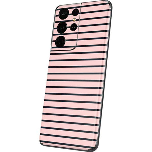 Pink and Black Stripes Galaxy S21 Ultra 5G Skin