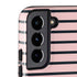 Pink and Black Stripes Galaxy S22 Plus Pro Case