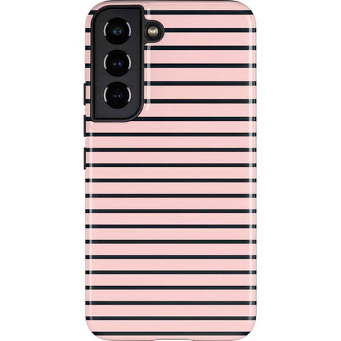 Pink and Black Stripes Galaxy S22 Pro Case