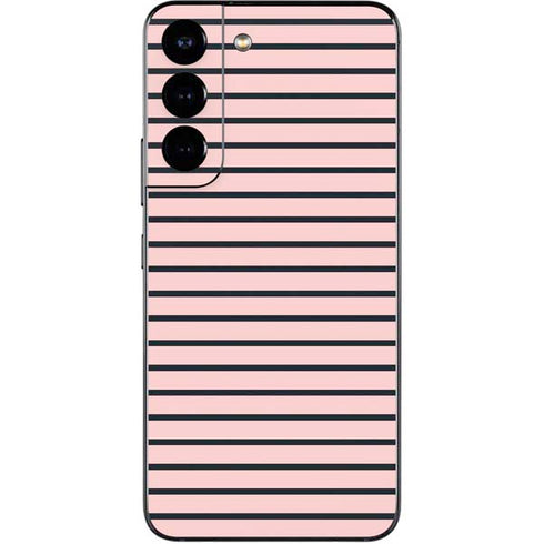 Pink and Black Stripes Galaxy S22 Skin