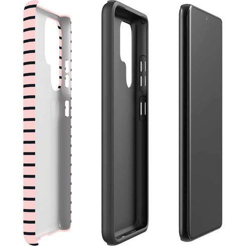 Pink and Black Stripes Galaxy S22 Ultra Pro Case