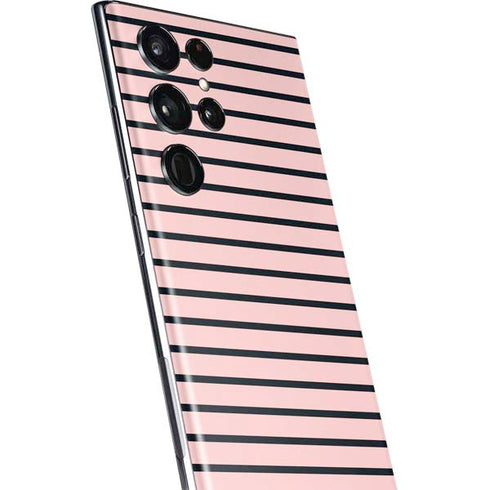 Pink and Black Stripes Galaxy S22 Ultra Skin