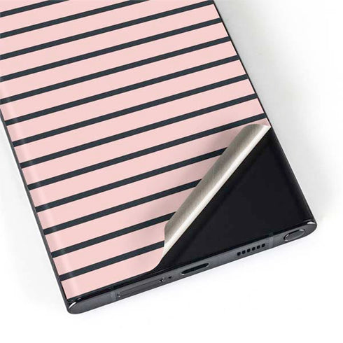 Pink and Black Stripes Galaxy S22 Ultra Skin