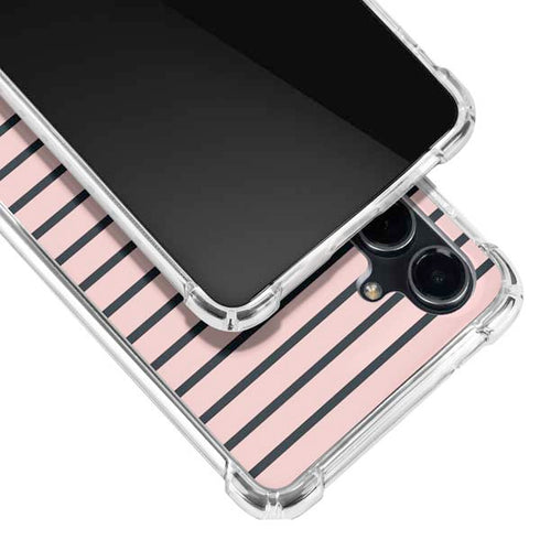 Pink and Black Stripes Galaxy S23 FE Clear Case