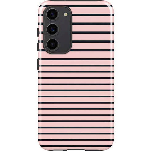 Pink and Black Stripes Galaxy S23 Plus Pro Case