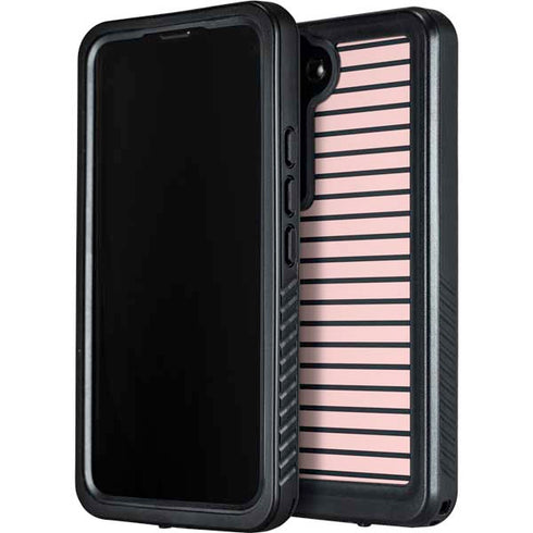 Pink and Black Stripes Galaxy S23 Plus Waterproof Case