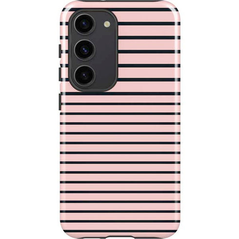 Pink and Black Stripes Galaxy S23 Pro Case