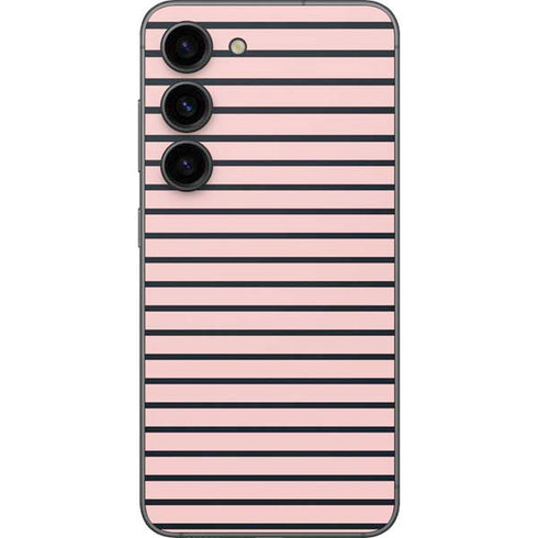 Pink and Black Stripes Galaxy S23 Skin