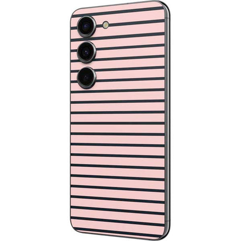 Pink and Black Stripes Galaxy S23 Skin