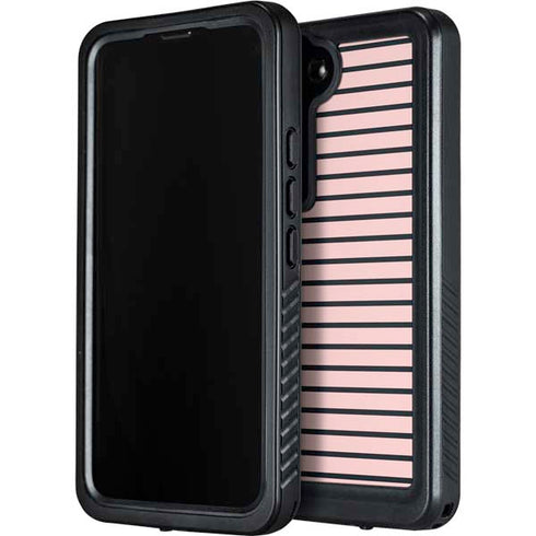 Pink and Black Stripes Galaxy S23 Waterproof Case