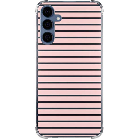 Pink and Black Stripes Galaxy S24 Clear Case