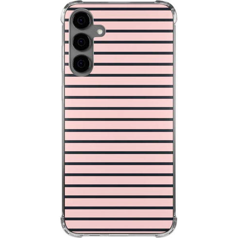Pink and Black Stripes Galaxy S24 Plus Clear Case