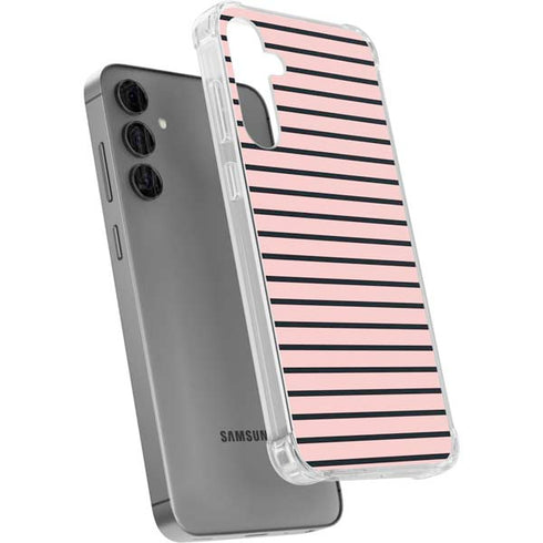 Pink and Black Stripes Galaxy S24 Plus Clear Case