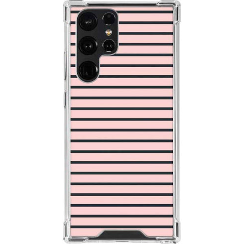Pink and Black Stripes Galaxy S24 Ultra Clear Case
