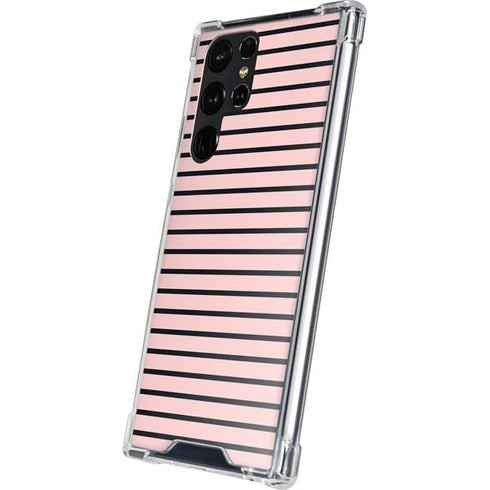 Pink and Black Stripes Galaxy S24 Ultra Clear Case
