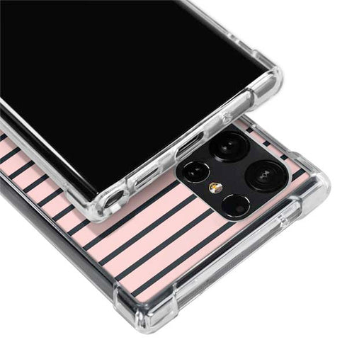 Pink and Black Stripes Galaxy S24 Ultra Clear Case