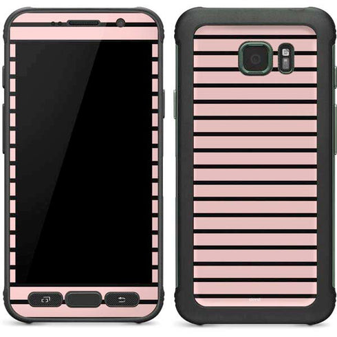 Pink and Black Stripes Galaxy S7 Active Skin