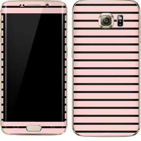 Pink and Black Stripes Galaxy S7 Edge Skin