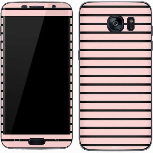 Pink and Black Stripes Galaxy S7 Skin