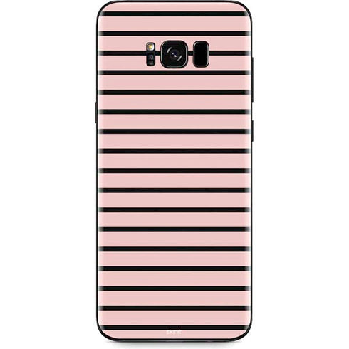 Pink and Black Stripes Galaxy S8 Skin