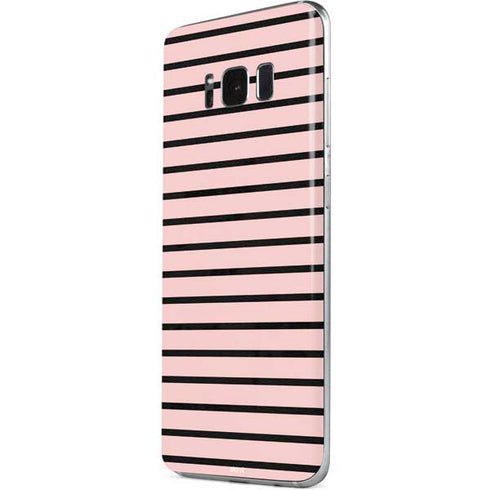 Pink and Black Stripes Galaxy S8 Skin