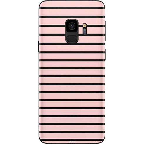 Pink and Black Stripes Galaxy S9 Skin