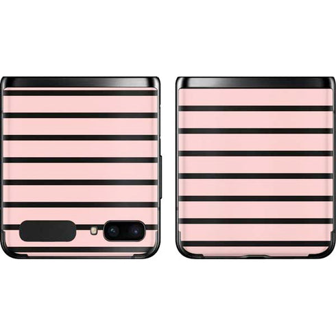 Pink and Black Stripes Galaxy Z Flip Skin