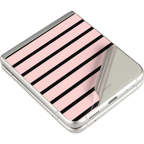 Pink and Black Stripes Galaxy Z Flip3 5G Skin