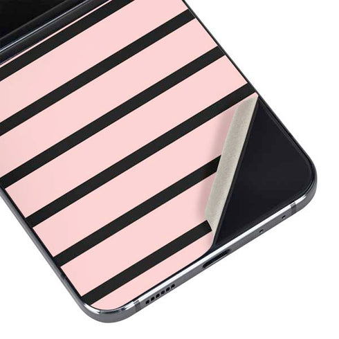Pink and Black Stripes Galaxy Z Flip5 5G Skin