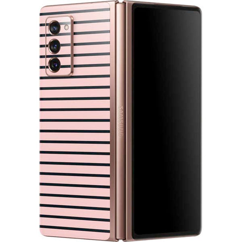 Pink and Black Stripes Galaxy Z Fold2 5G Skin