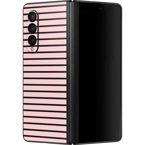 Pink and Black Stripes Galaxy Z Fold3 5G Skin