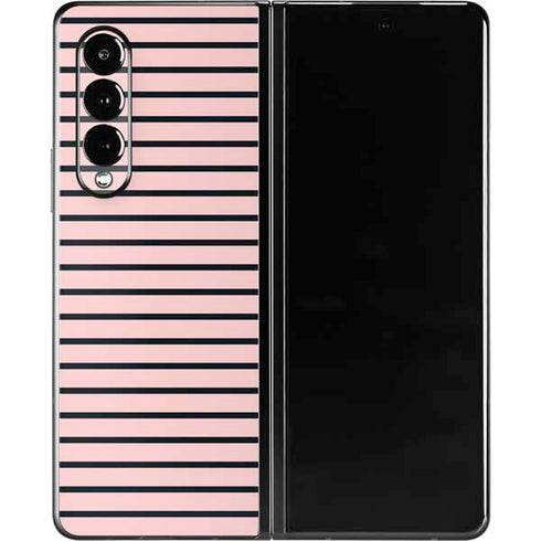 Pink and Black Stripes Galaxy Z Fold3 5G Skin