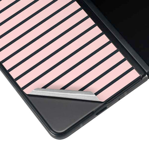 Pink and Black Stripes Galaxy Z Fold3 5G Skin